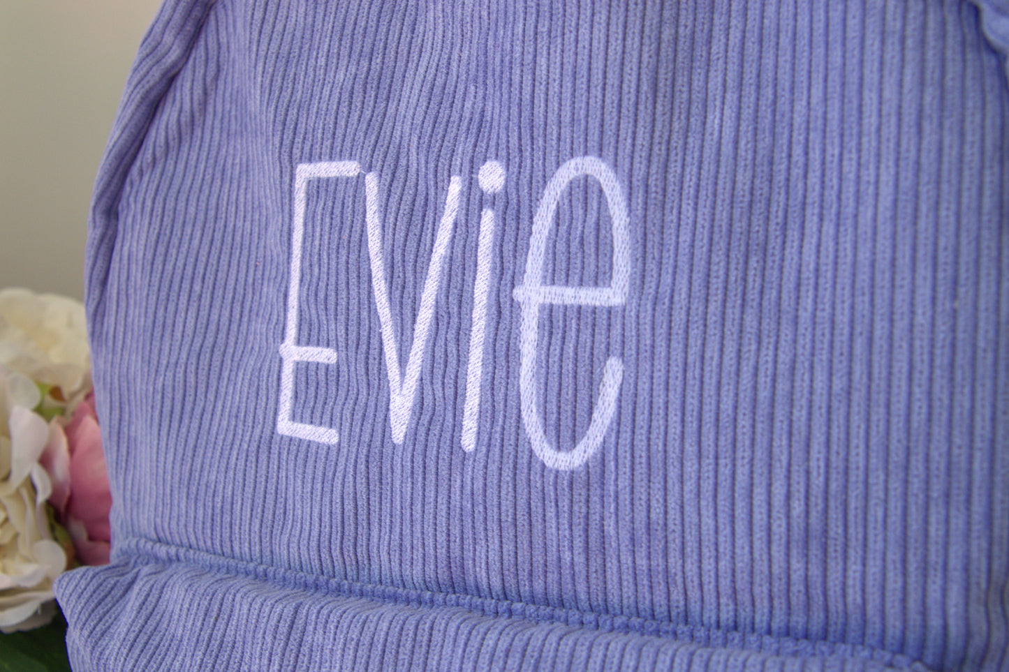 PERSONALISED MINT GREEN CORDUROY BACKPACK