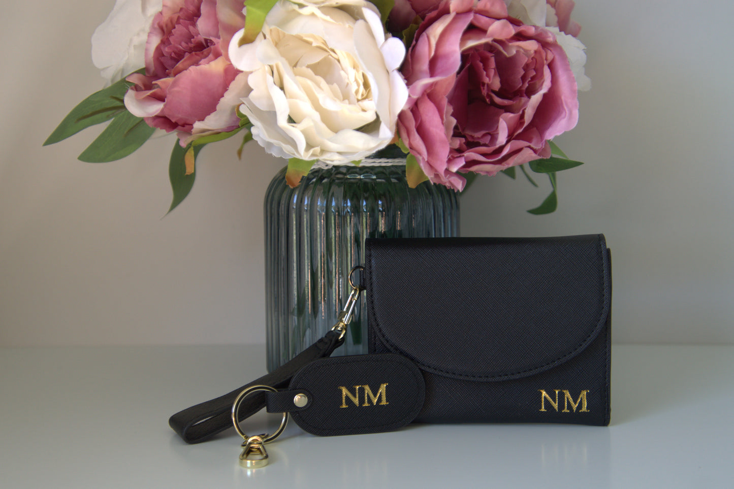 PERSONALIZED BLACK LEATHER WALLET