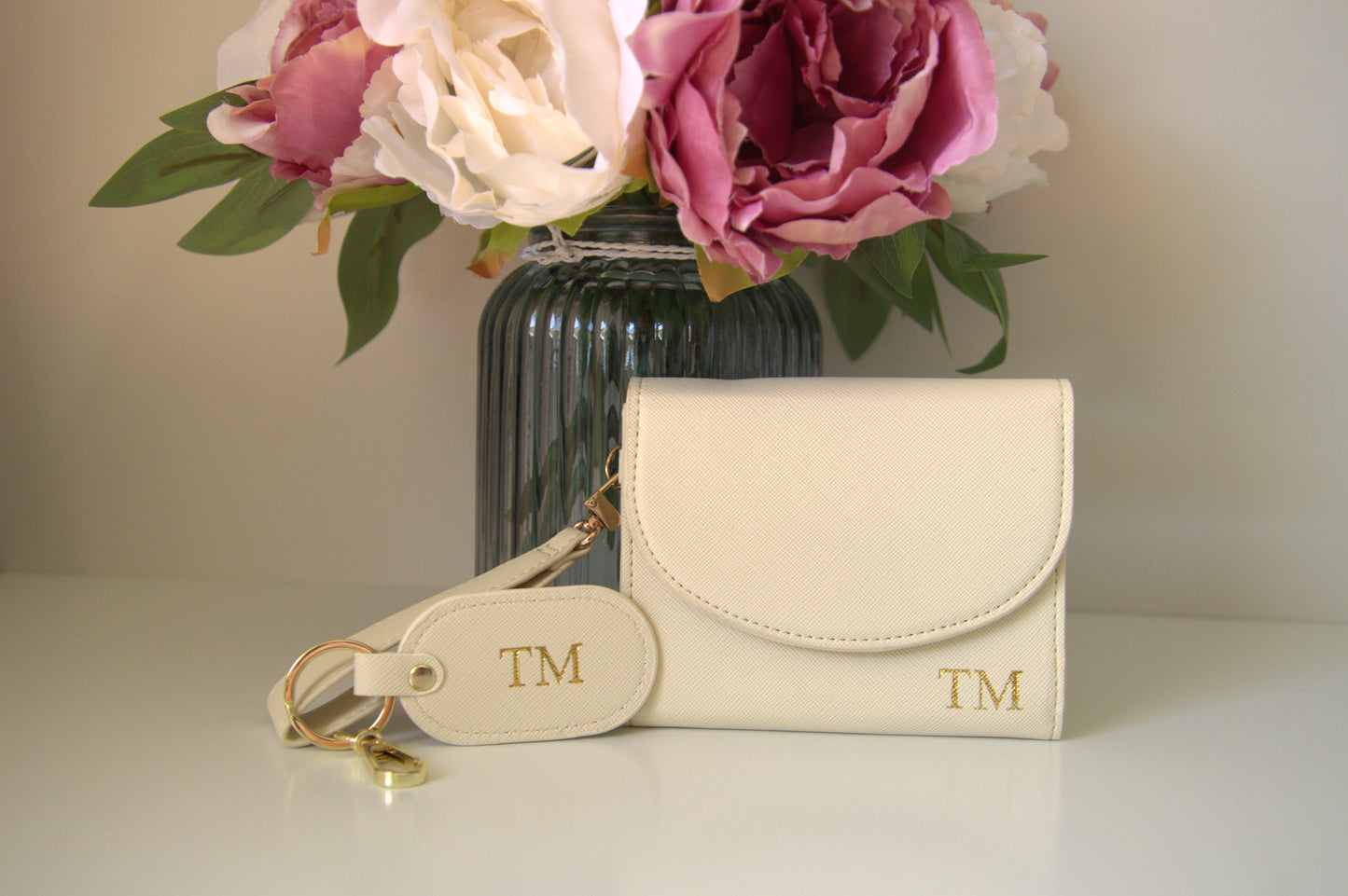PERSONALISED IVORY LEATHER WALLET