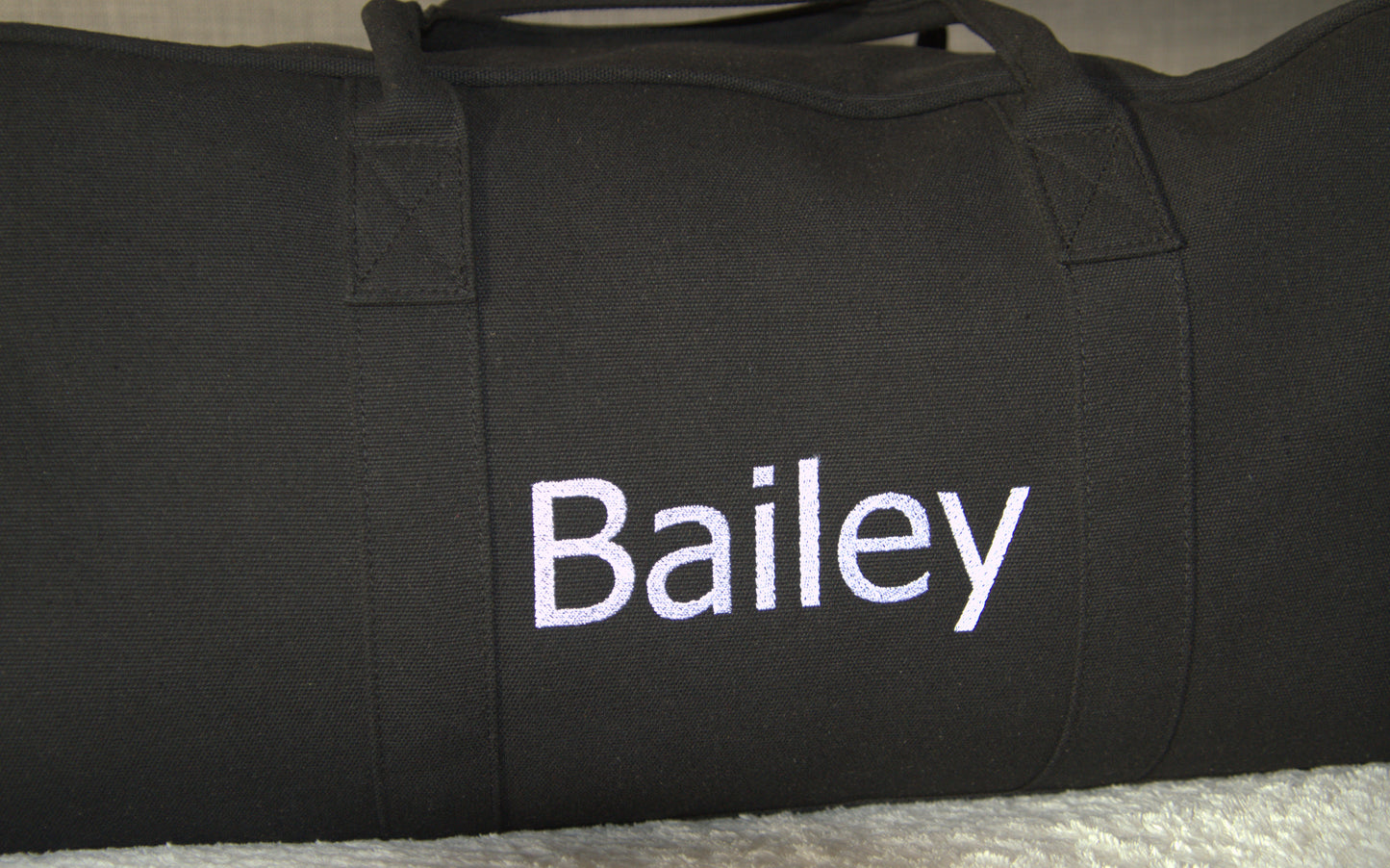PERSONALISED BLACK OVERNIGHT BAG
