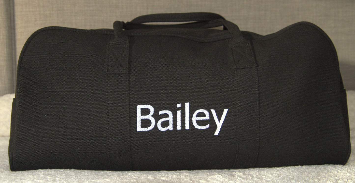 PERSONALISED BLACK OVERNIGHT BAG