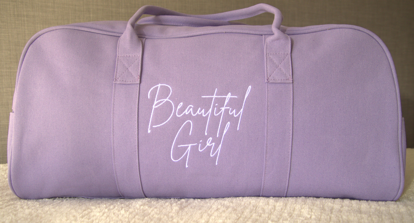 PERSONALISED LILAC OVERNIGHT BAG