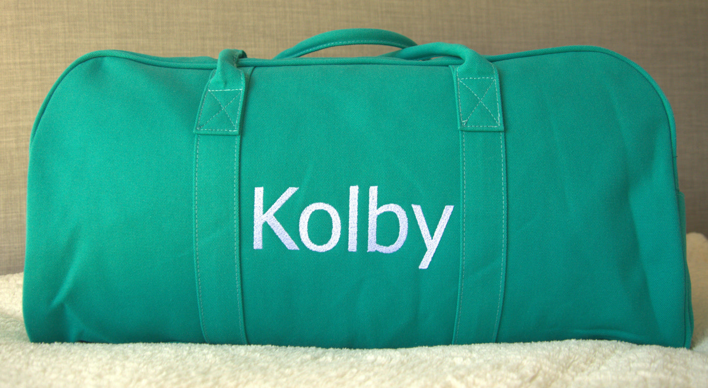 PERSONALISED TEAL OVERNIGHT BAG