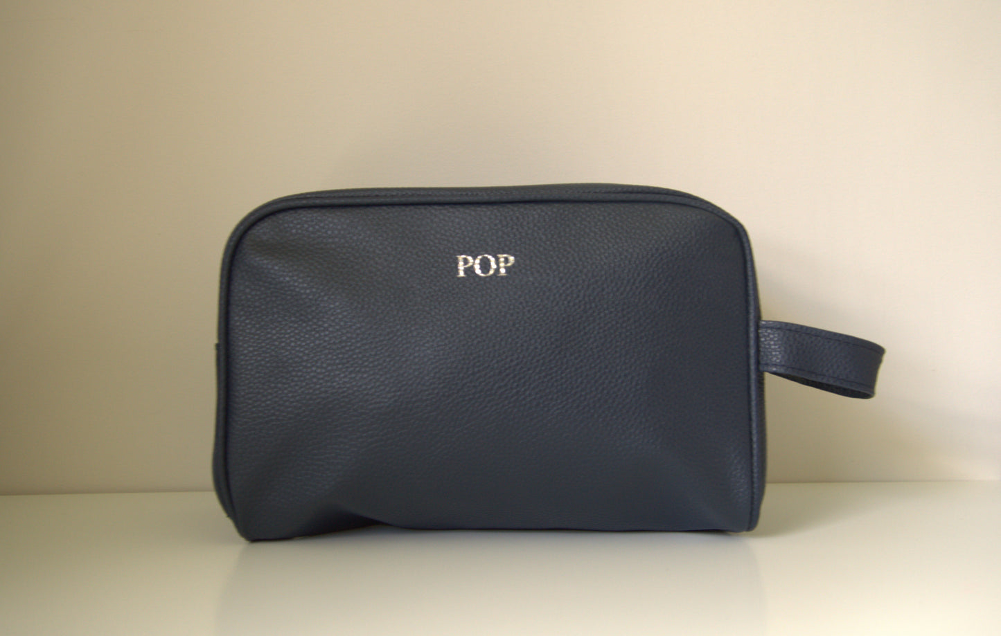 MENS NAVY PERSONAILISED TOILETRY TRAVEL BAG
