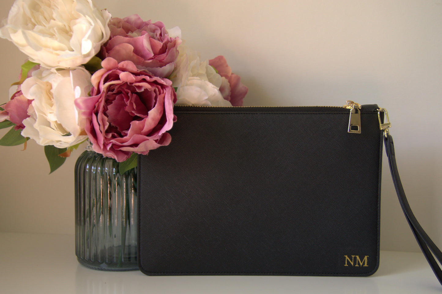 WOMENS MONOGRAMMED BLACK CLUTCH BAG MEGA BUNDLE