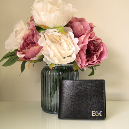 BLACK PERSONALISED MENS WALLET