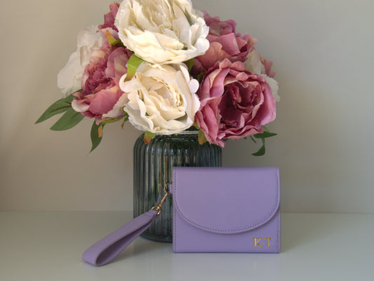 PERSONALIZED LILAC LEATHER WALLET