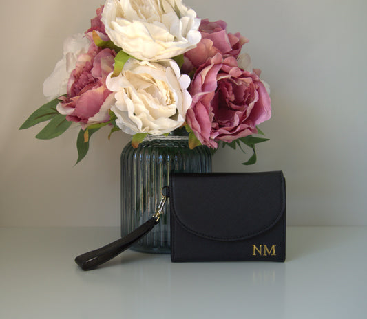 PERSONALIZED BLACK LEATHER WALLET