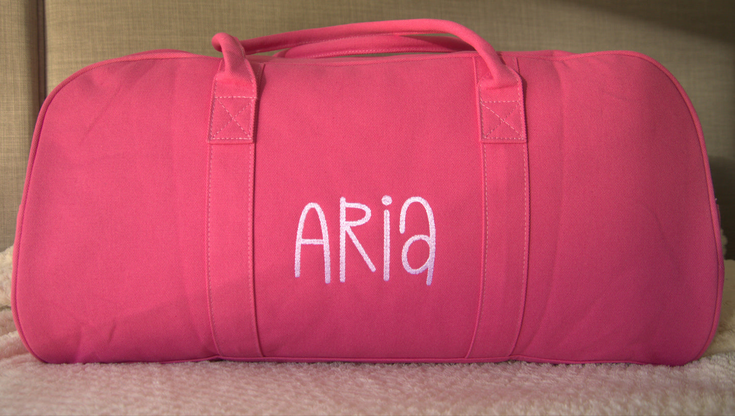 PERSONALISED RASBERRY PINK OVERNIGHT BAG