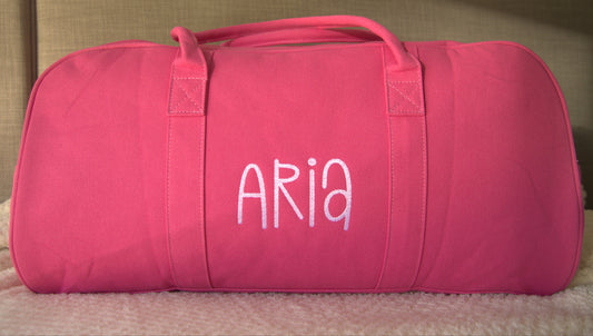 PERSONALISED RASBERRY PINK OVERNIGHT BAG