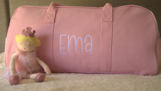 PERSONALISED BABY PINK OVERNIGHT BAG