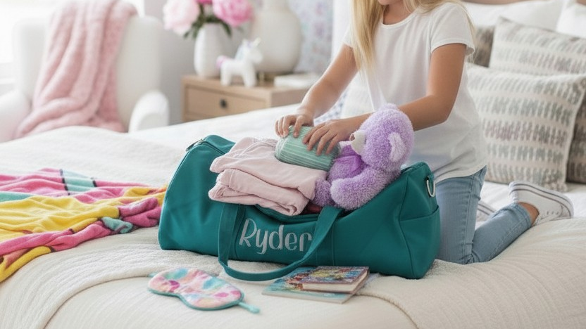 PERSONALISED TEAL OVERNIGHT BAG