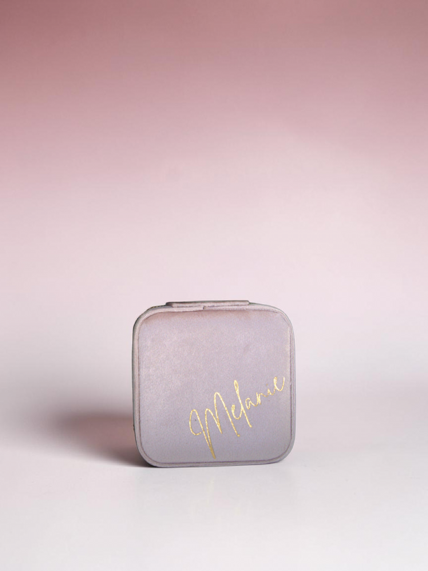 PERSONALISED BABY PINK VELVET JEWELLERY BOX