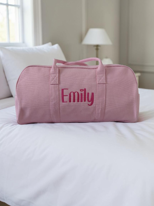 PERSONALISED BABY PINK OVERNIGHT BAG