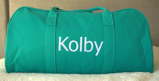 PERSONALISED TEAL OVERNIGHT BAG