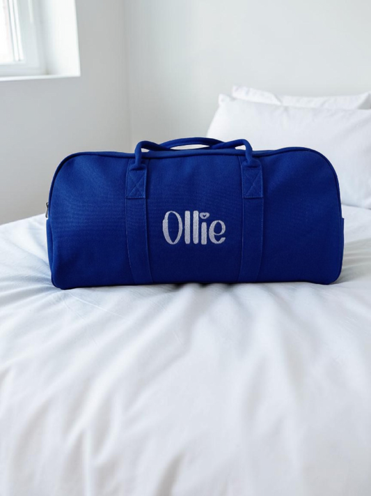 PERSONALISED BLUE OVERNIGHT BAG