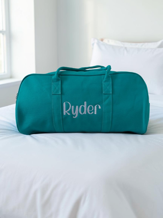 PERSONALISED TEAL OVERNIGHT BAG